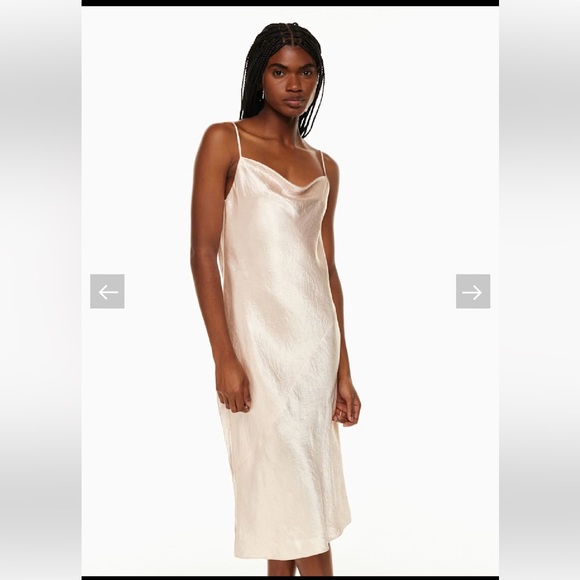 Babaton Dresses & Skirts - Aritzia Babaton Model Satin Pink Satin Slip Dress